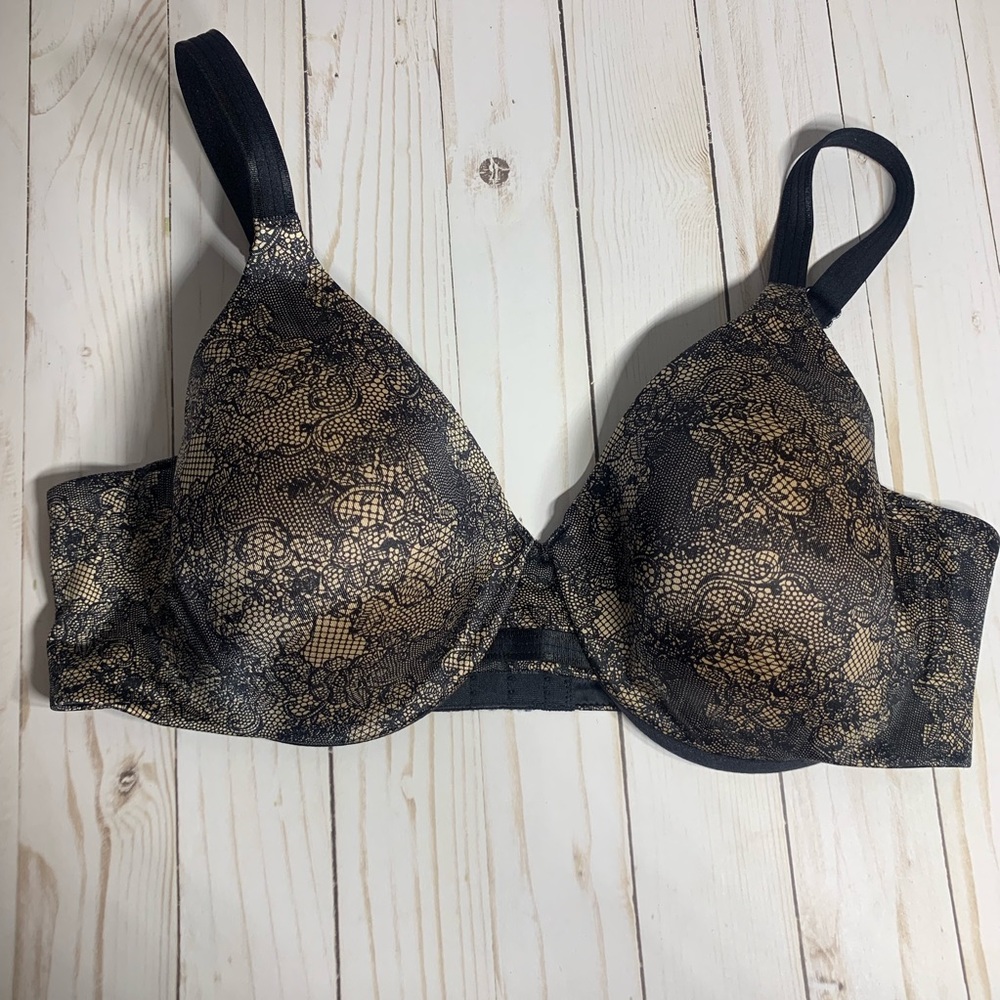 Bali Black Brown Full Coverage Splatter Bra 38C